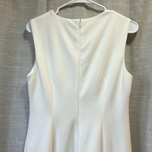 Calvin Klein | White Sleeveless Sheath with Flounce Skirt Dress - Picture 5 of 7